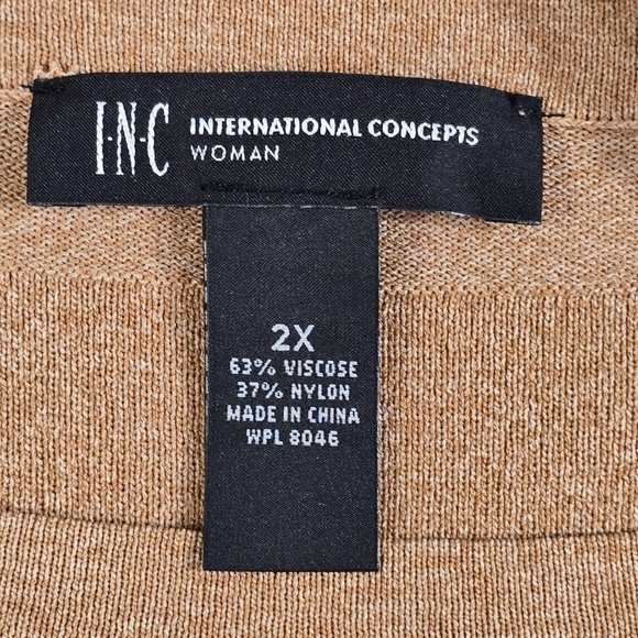 INC International Concepts Womens Plus Ruffled Sleeve Knit Sweater Size 2X - Picture 11 of 12